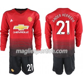 Completo Calcio Manchester United ANDER HERRERA 21 Bambino Divisa Prima 2018/2019 ML